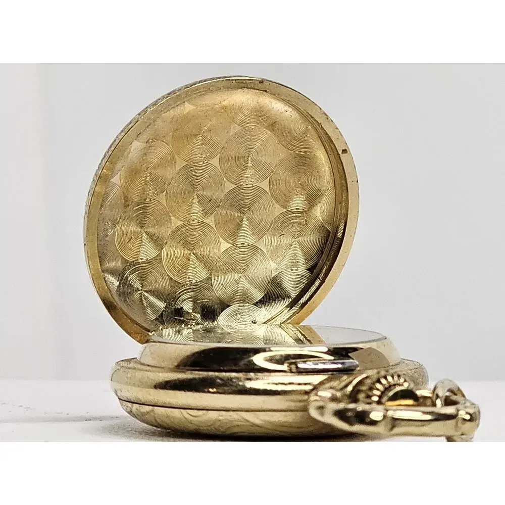 Vintage Gold Tone - Quartz -Mini Pocket Watch Pendant (Untested/Parts)